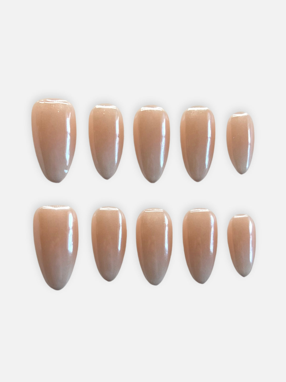 Nude Whisper Ombre Chrome Long Almond