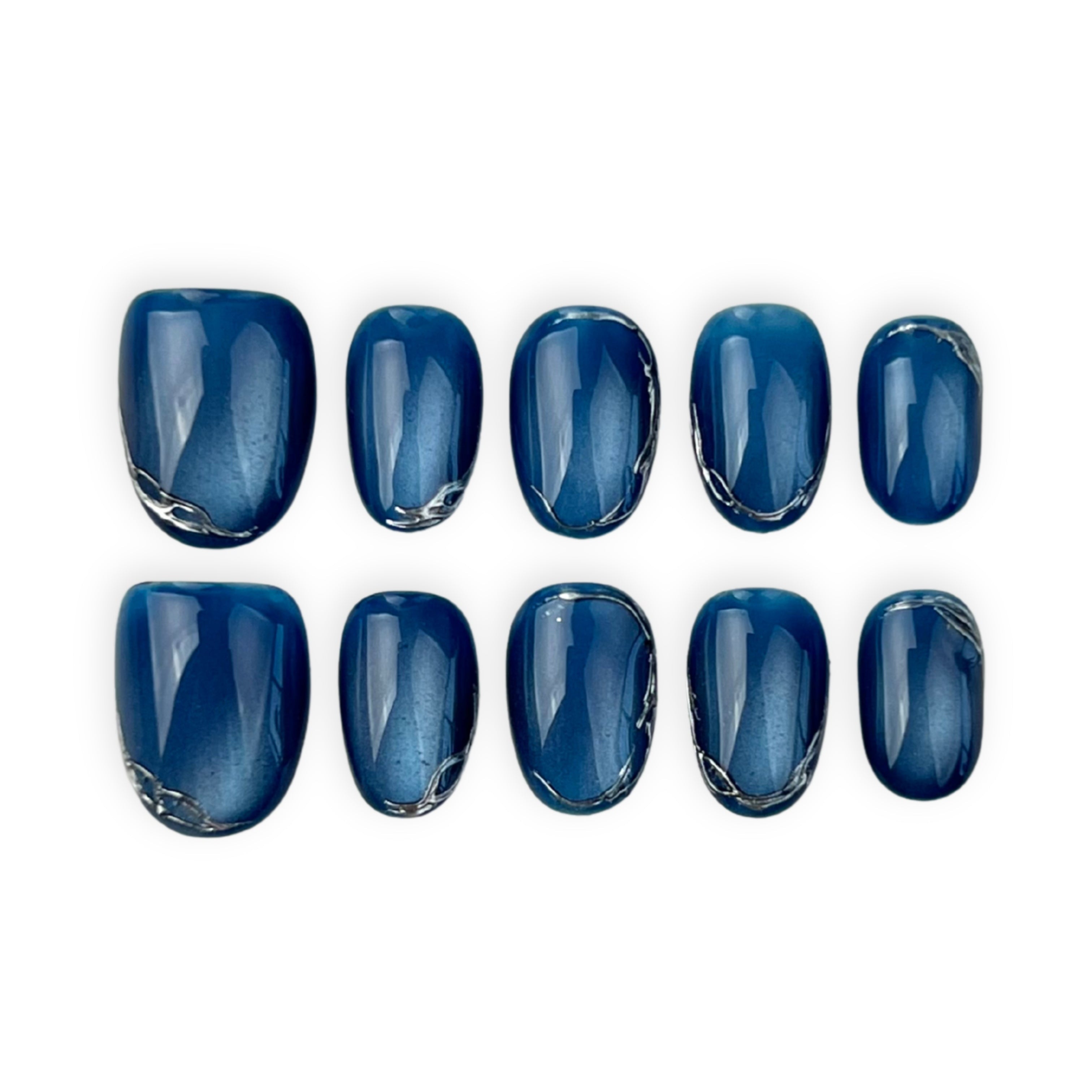 Blue Cat eye with Silver
