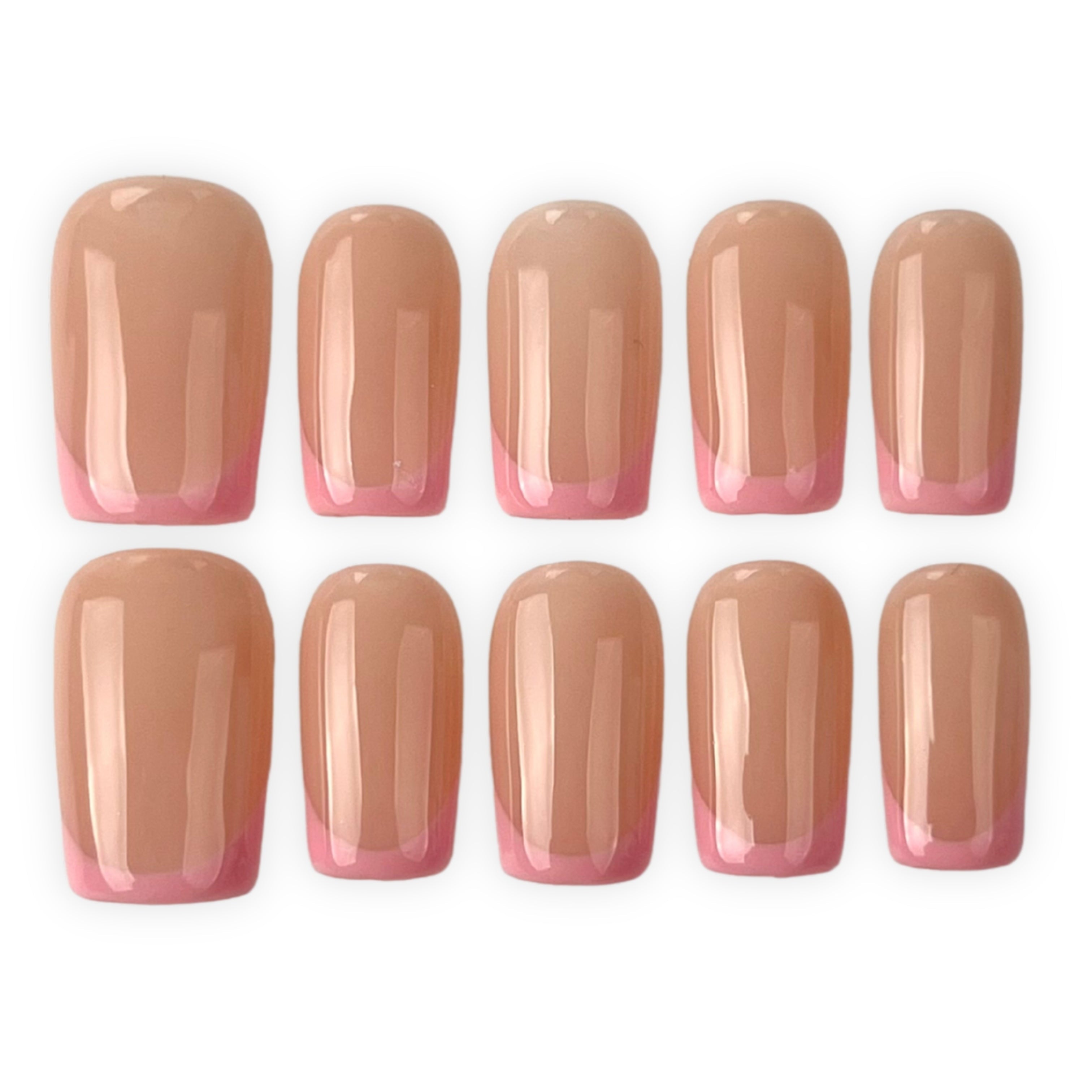 Nude Medium Suquare Pink Tips