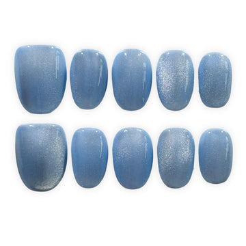 Blue Cat Eye Short Round