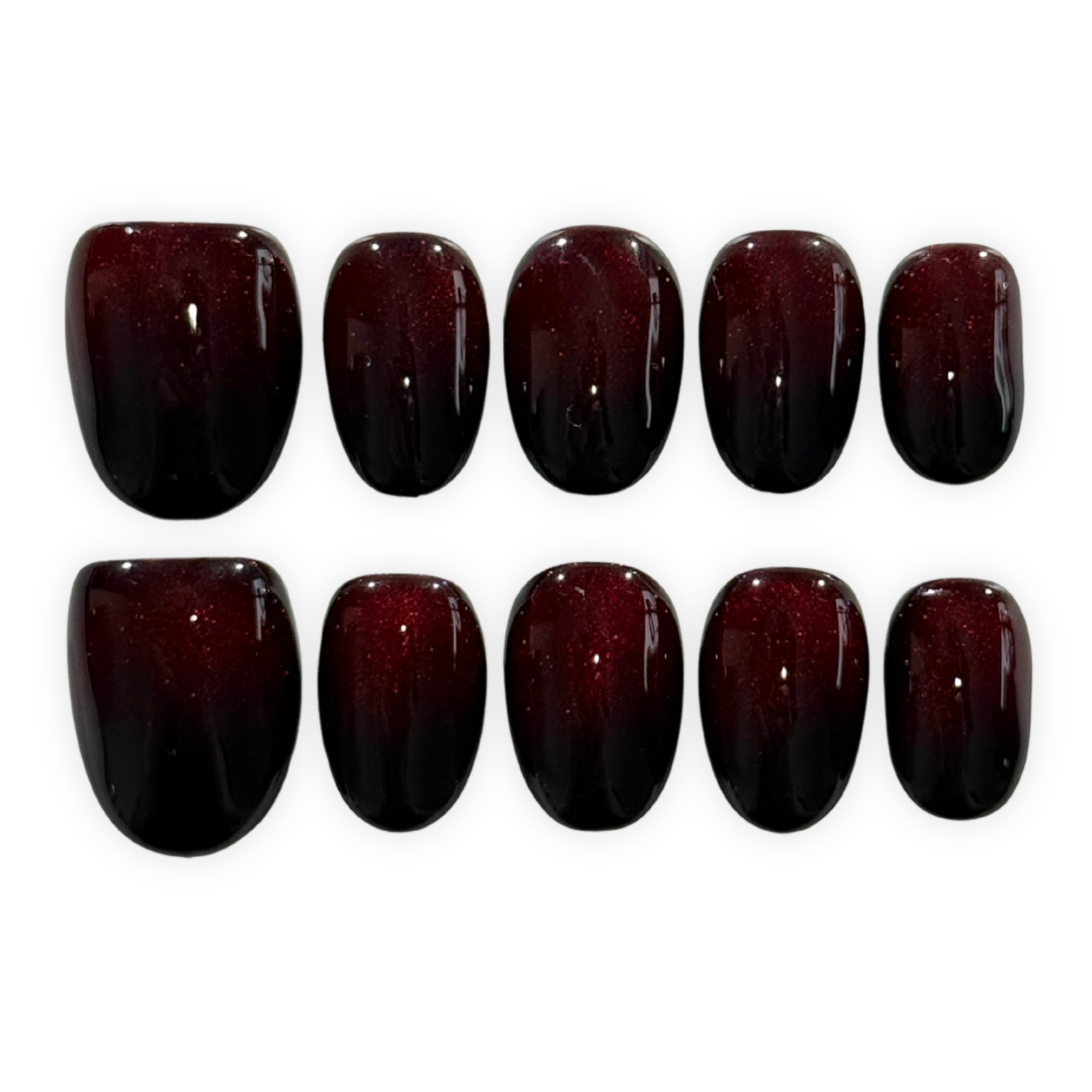 Red Black Cat Eye Short Round