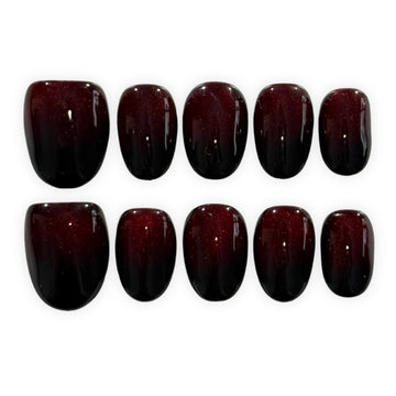 Red Black Cat Eye Short Round