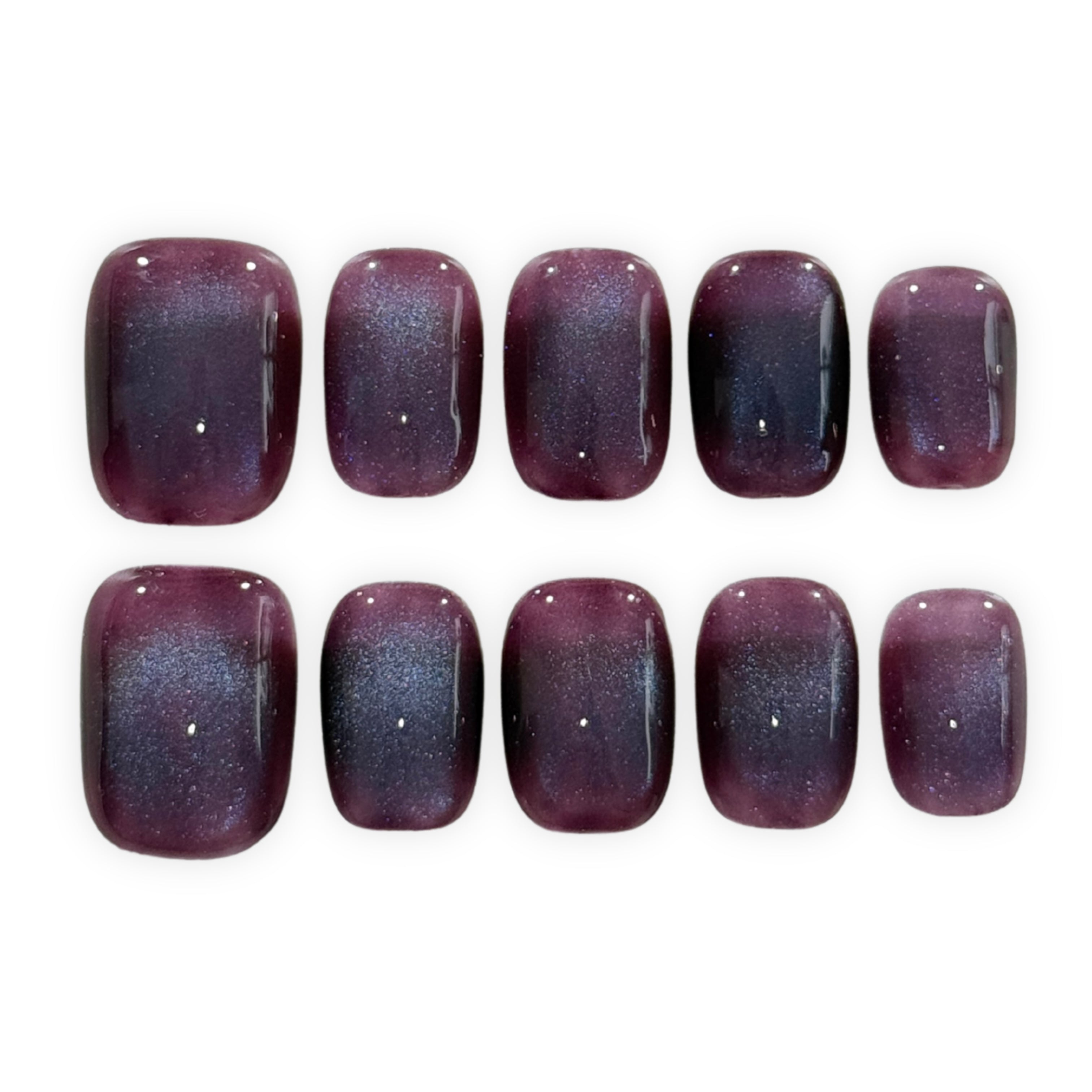 Grape Purple Cat Eye Short Square
