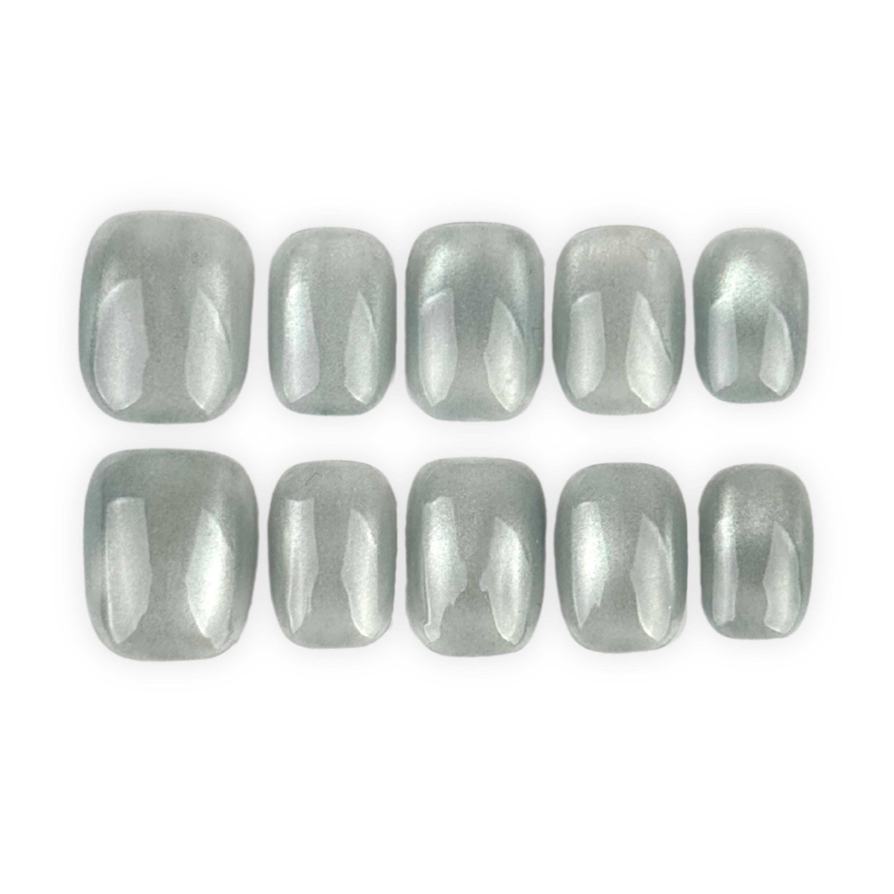White/Silver Cat Eye Short Square