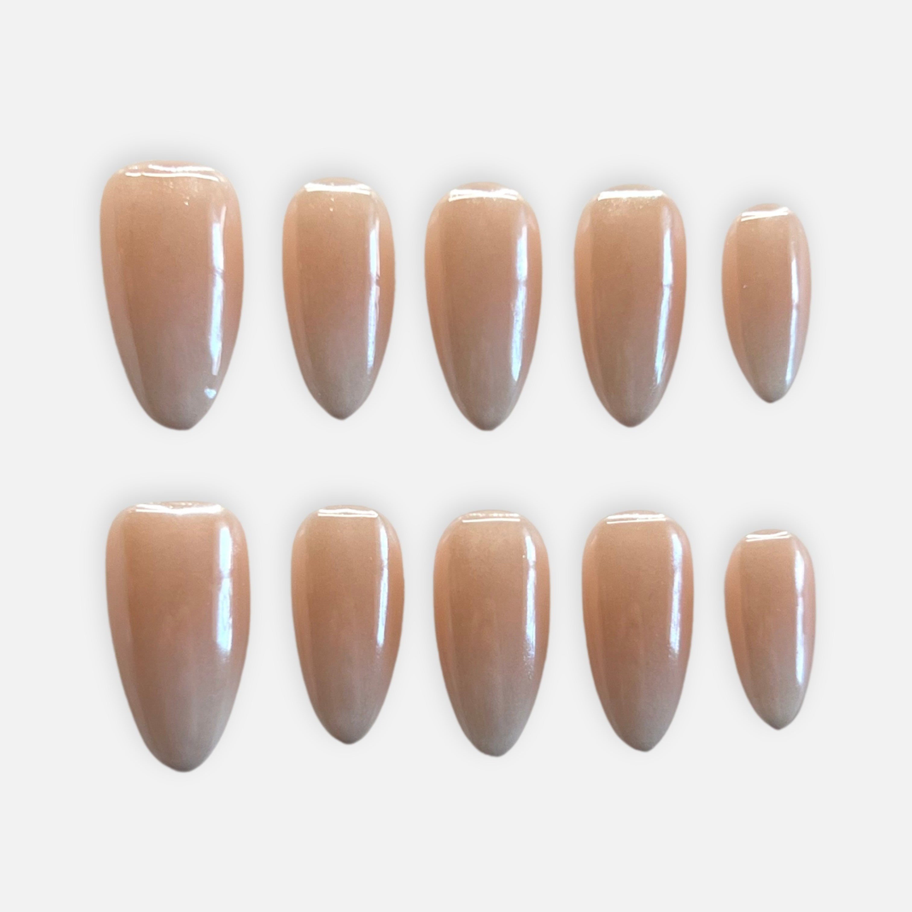Nude Whisper Ombre Chrome Long Almond